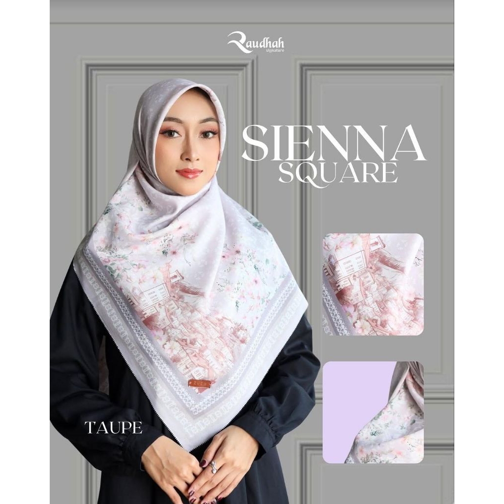 SIENNA SQUARE//HIJAB MOTIF DEWASA SEGIEMPAT SYAR'I//SEGIEMPAT ZYZA RAUDHAH