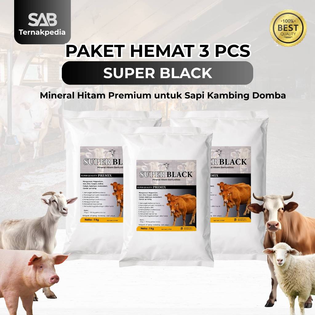 Super Black 1Kg - Mineral Hitam 1 kg - Mirip Salpro Mix - Super Mineral Hitam - Mineral Hitam Ternak