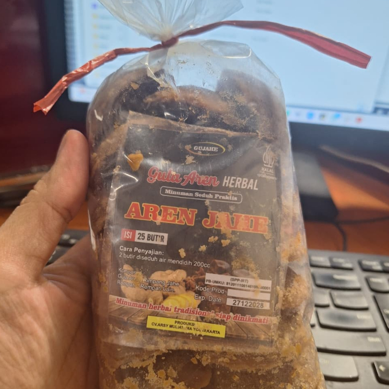 Gujahe Gula Aren Jahe Asli Jogja Isi 25 Butir – Minuman Herbal Tradisional Seduh Praktis Hangat & Ni