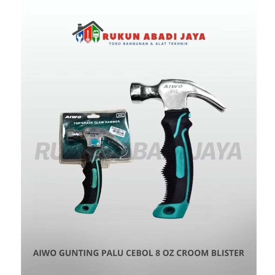 AIWO Gunting Palu Cebol 8 OZ Croom Blister