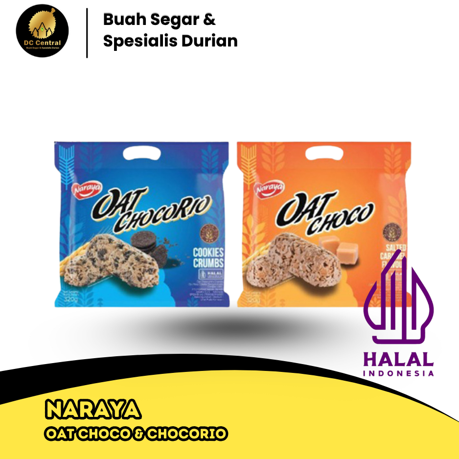 Naraya Oat Chocorio Cookies Crumbs / Oat Choco Salted Caramel 320gr Halal Bpom