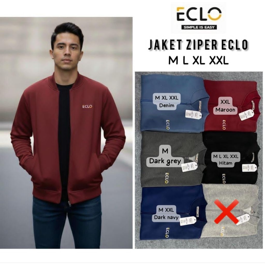 Jaket Bomber Merk Eclo | Jaket Pria dan Wanita Bahan Lembut