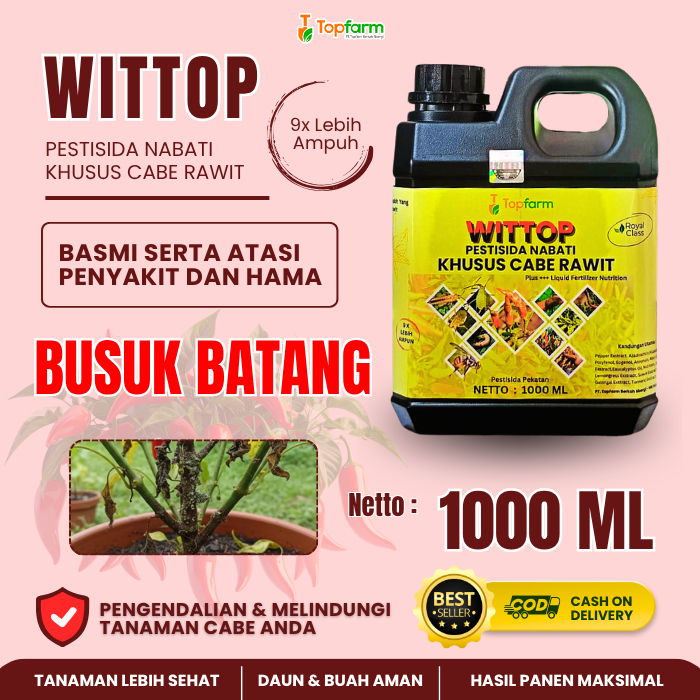 Pestisida Busuk Batang Cabe Rawit / Obat Semprot Busuk Batang Tanaman Cabe / Pestisida Topfarm / Oba