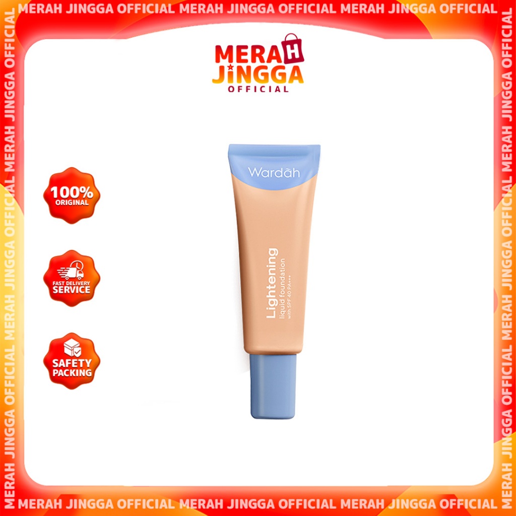 Wardah Lightening Liquid Foundation 6ml - 25ml - SPF 40 PA+++ | Merah Jingga Official