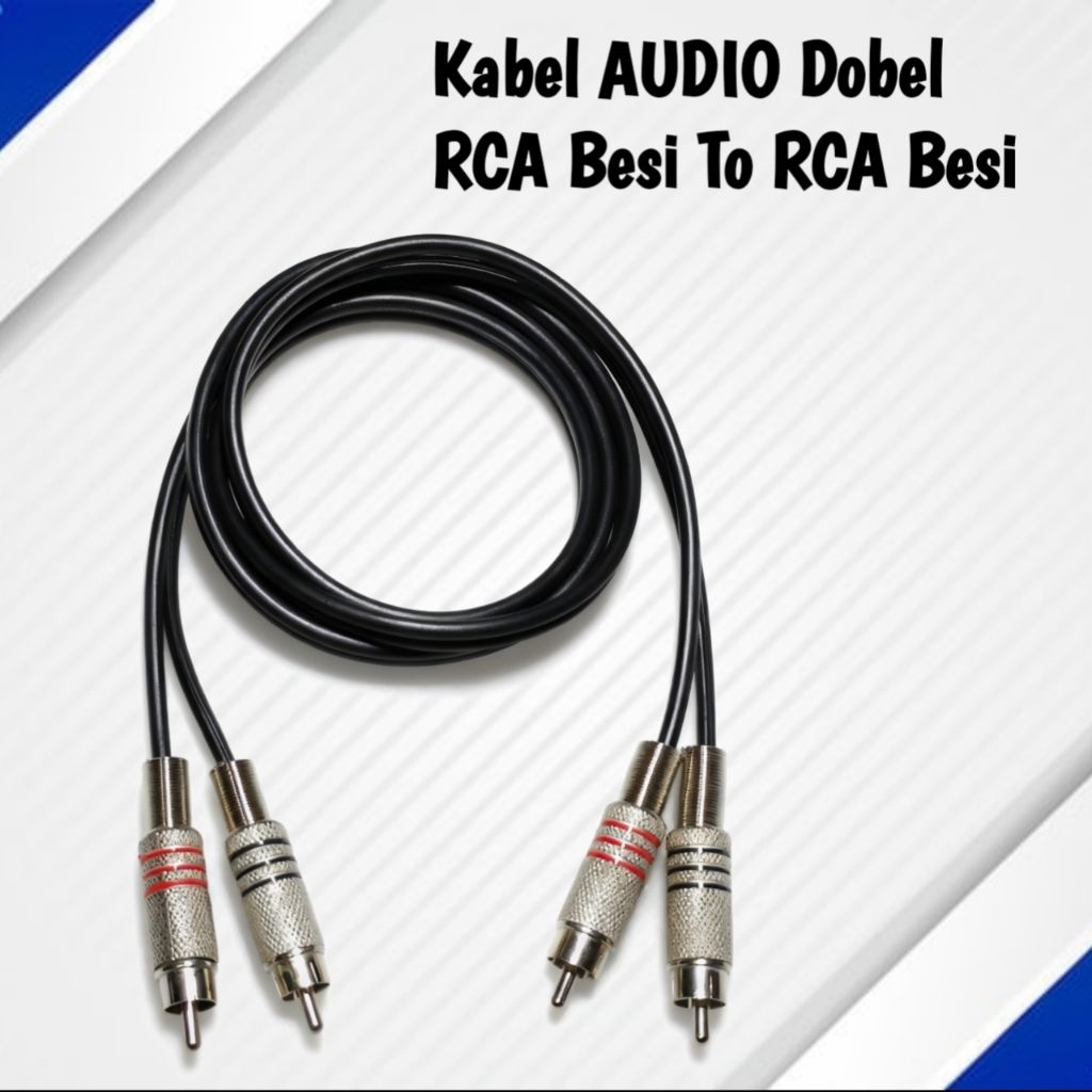Kabel Input Dobel 2-2 Jek RCA Besi To Jek RCA Besi Panjang 1 Meter