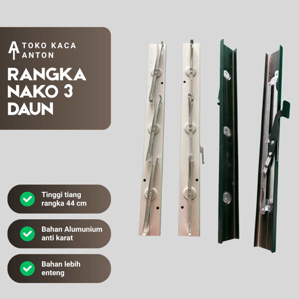Tiang Rangka Nako 3 daun Alumunium Bagus