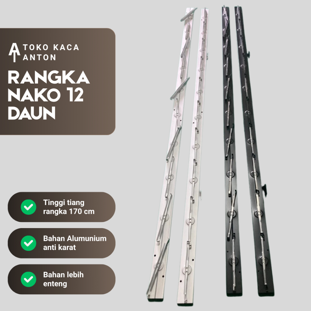 Tiang Rangka Nako besi Niki Jendela 12 daun