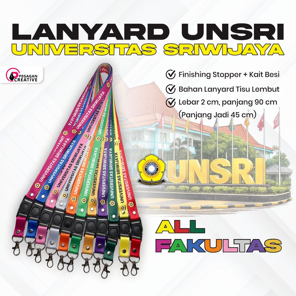 TALI LANYARD UNSRI UNIVERSITAS SRIWIJAYA STOPPER 2 SISI