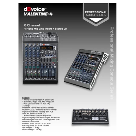dBvoice VELANTINE-4 Audio Mixer 6 Channel
