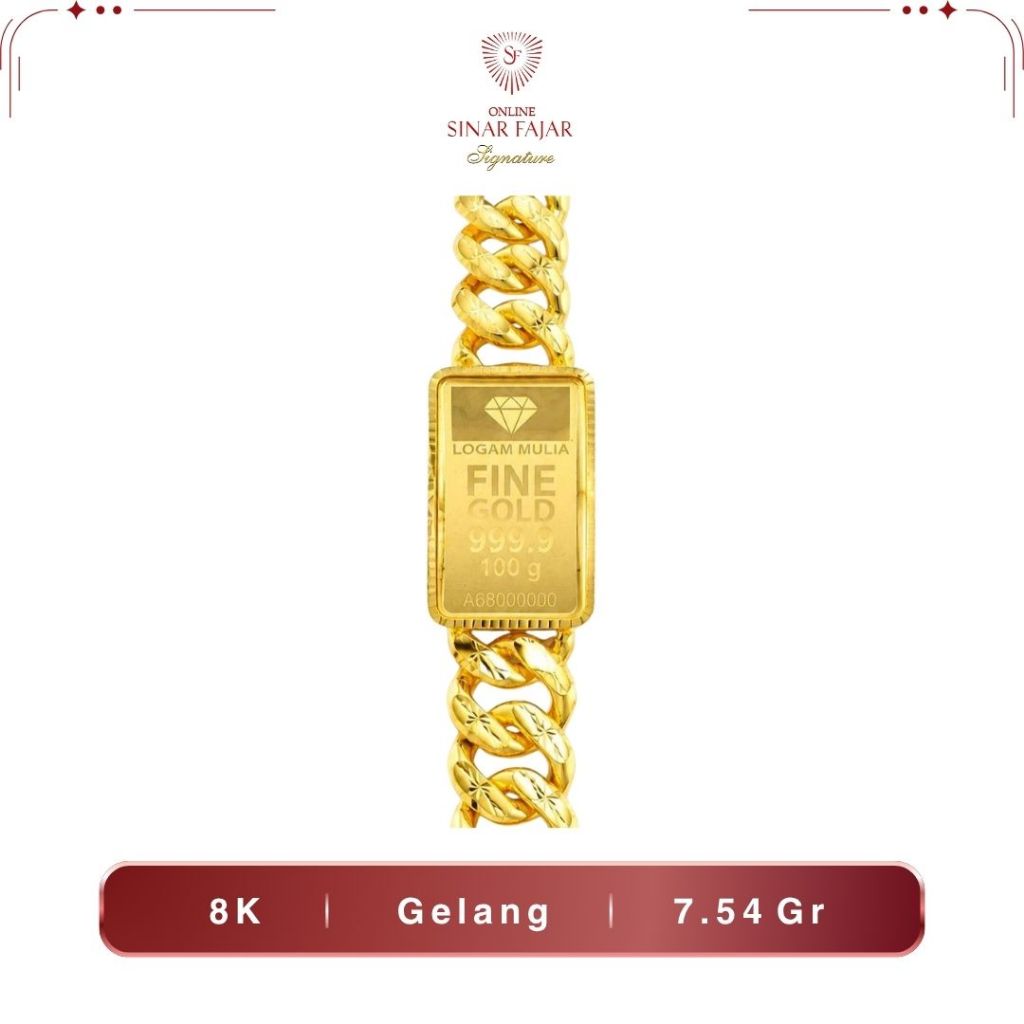 Gelang Tangan Emas Fashion Sisik Naga LM Fine Gold 8K/375