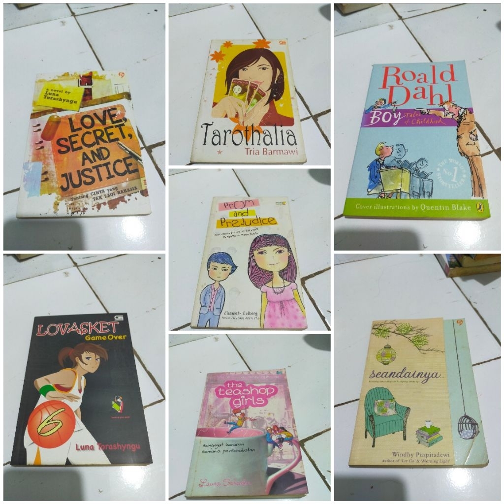Novel Love secret and justice / Tarothalia - Tria Barmawi / Prom and prejudice / Lovasket game over 