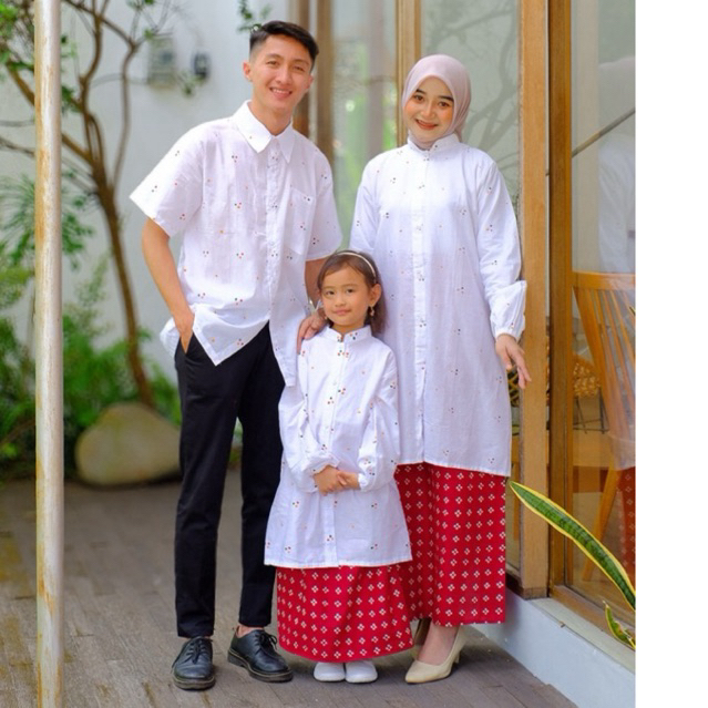 javainbatik - SET FAMILY BATIK JUMPUTAN HANDMADE - set couple batik - batik kondangan - one set bati