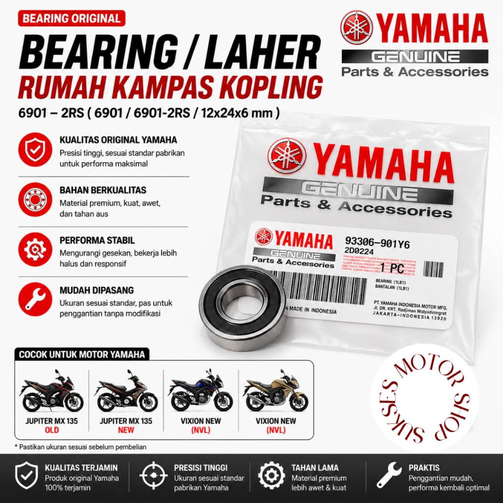 bearing laher rumah kampas kopling 6901 motor yamaha jupiter mx 135 old new vixion new nvl