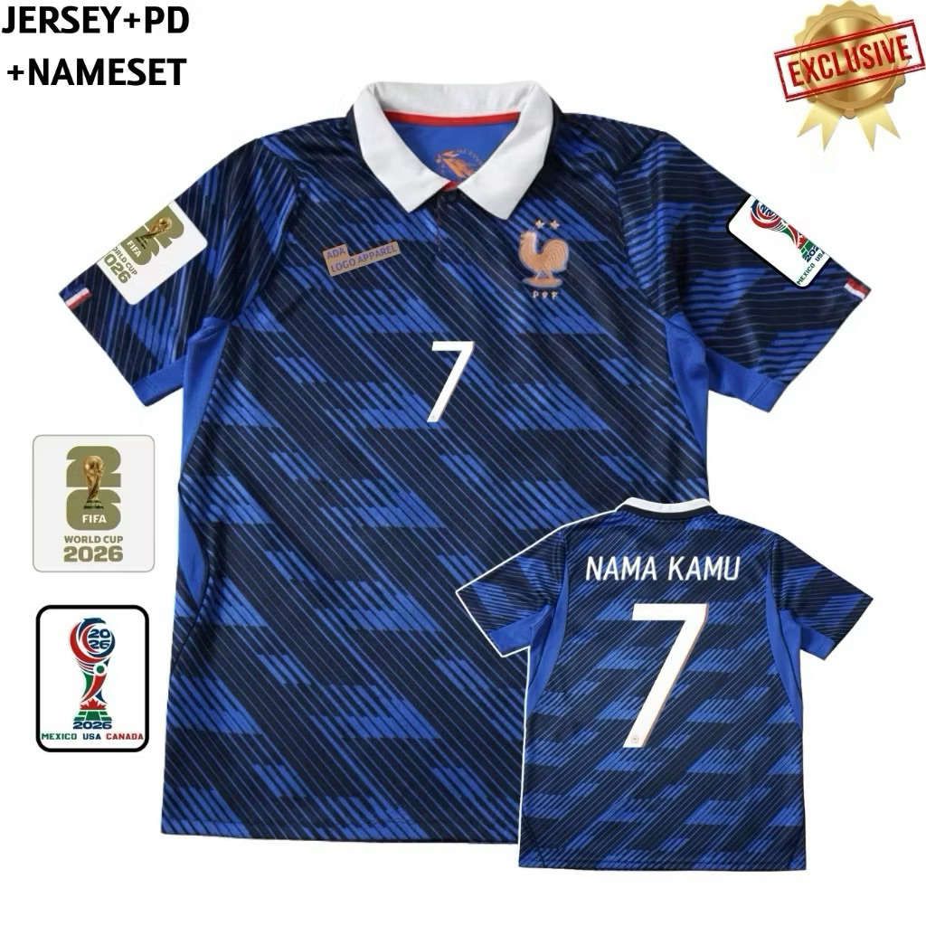 Jersey Prancis Home World Cup 2026 Grade Original - Jersey Prancis Piala Dunia Terbaru High Quality