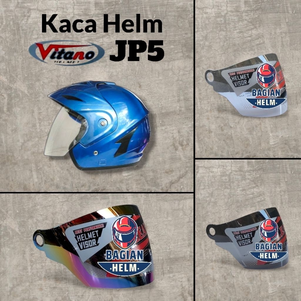 BAGIANHELM Kaca Helm VITANO JP5 Visor Helmet Vitano Jp5 Warna Bening Hitam Pelangi