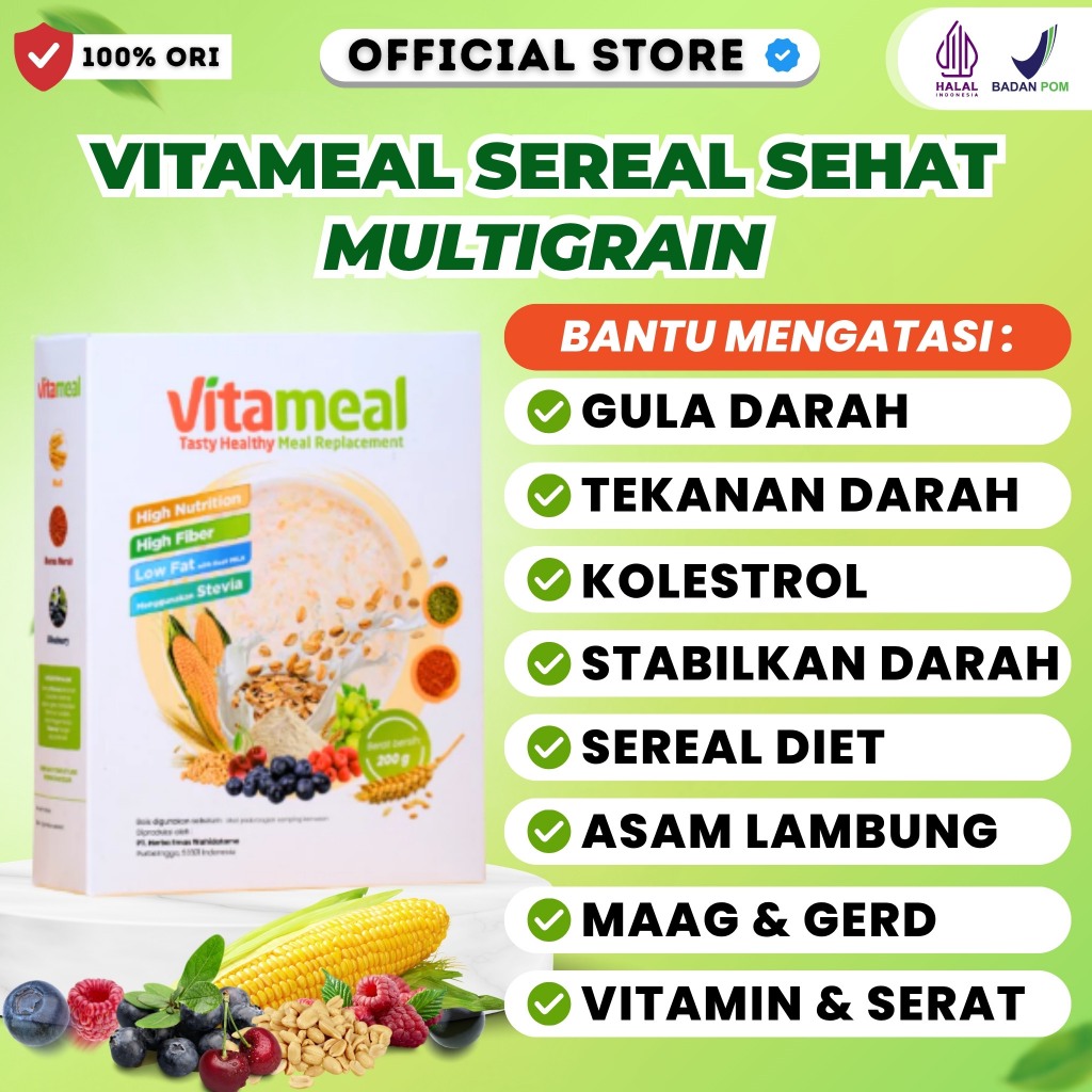 Vitameal Sereal Diet Ampuh Menurunkan Gula Darah Tinggi Diabetes Kolesterol Vitamil Vitamel Original