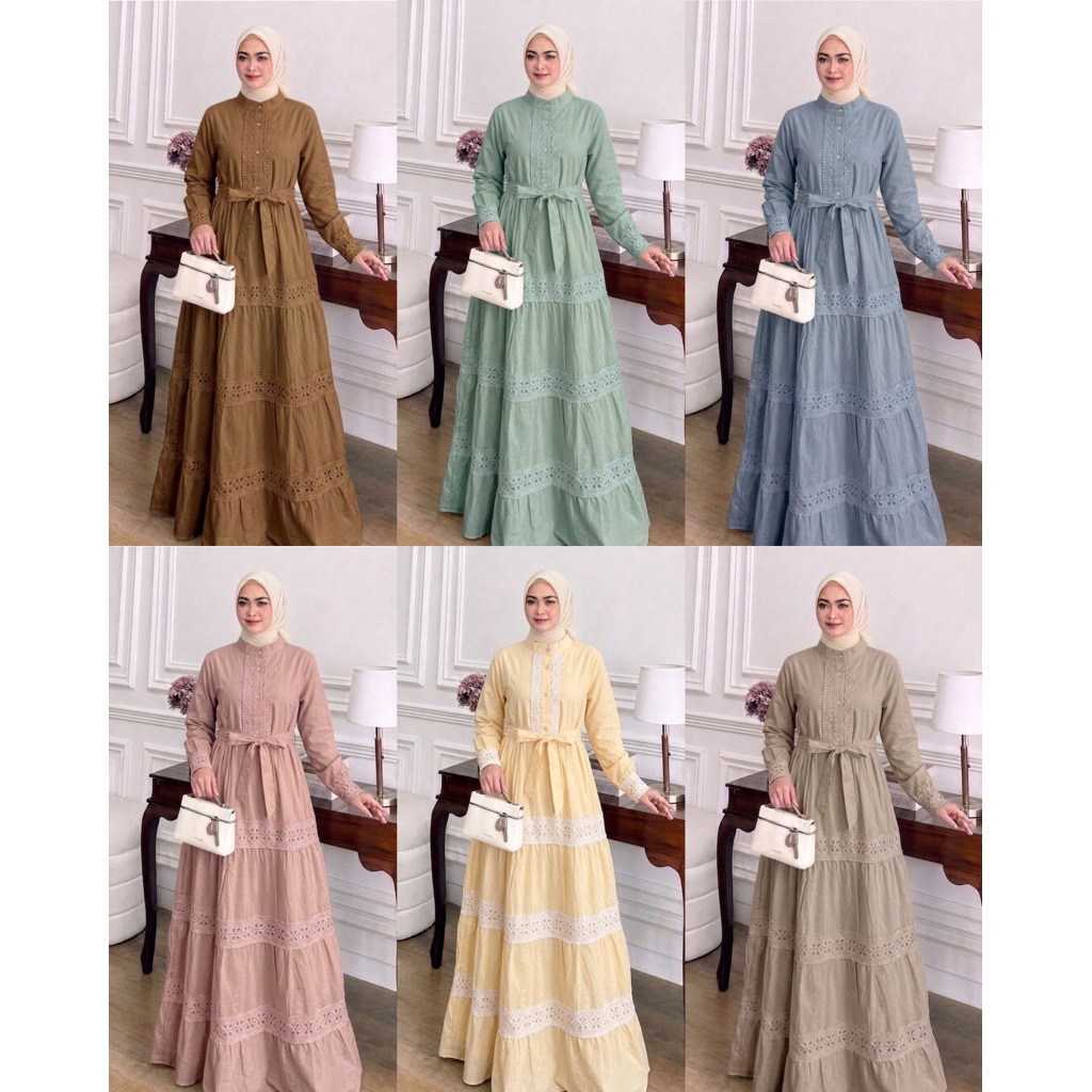 GAMIS KATUN RENDA BAHAN KATUN HARUKA/JEPANG PREMIUM