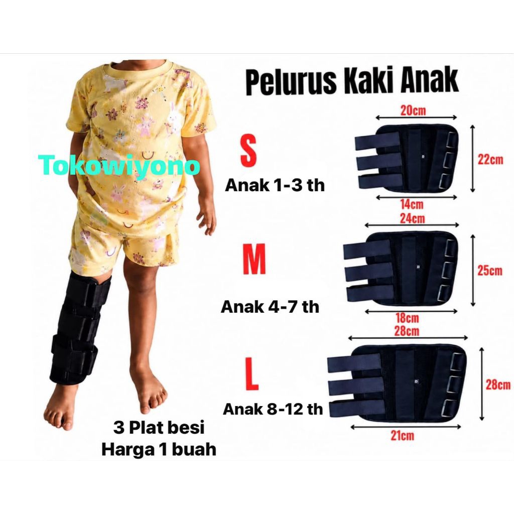 pelurus kaki anak atau balita / penahan cidera patah tulang kaki anak / back slab calf / pelurus kak