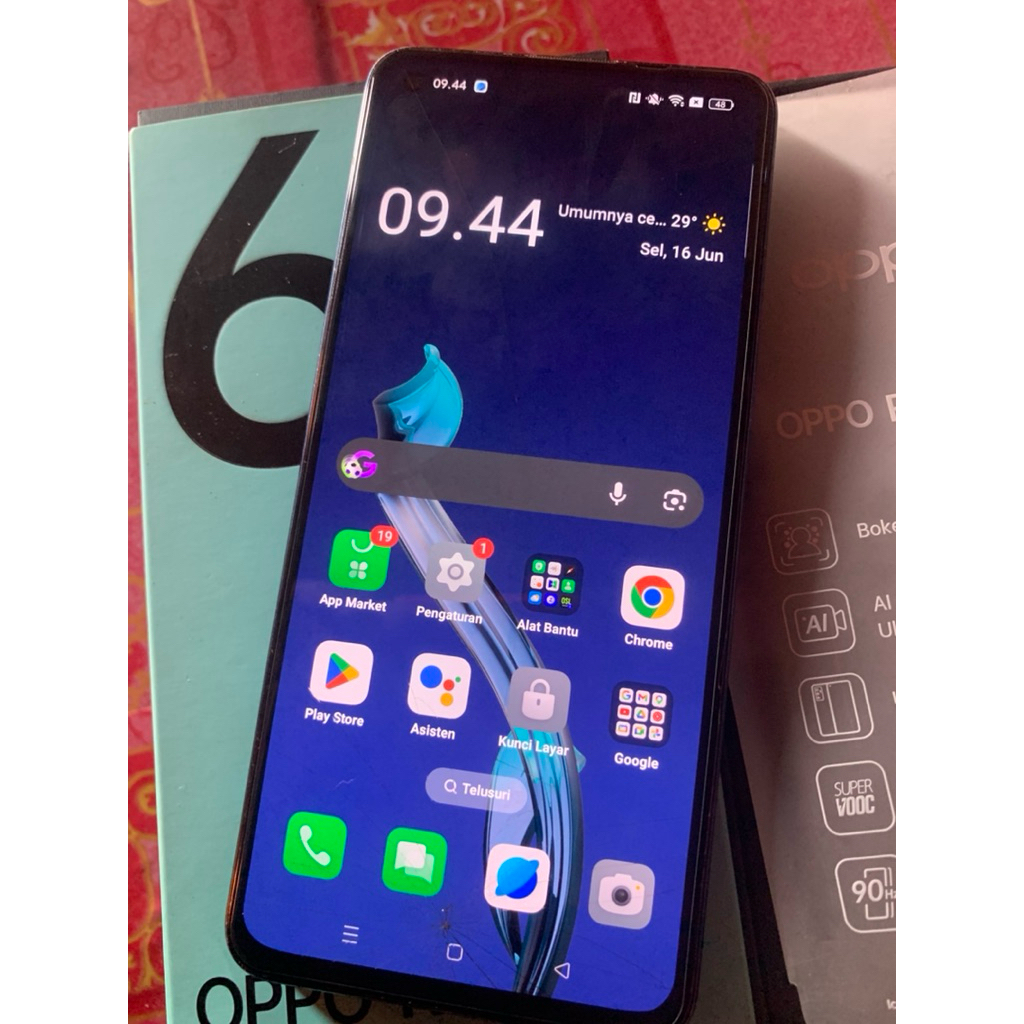 oppo reno 6 5G minus glash