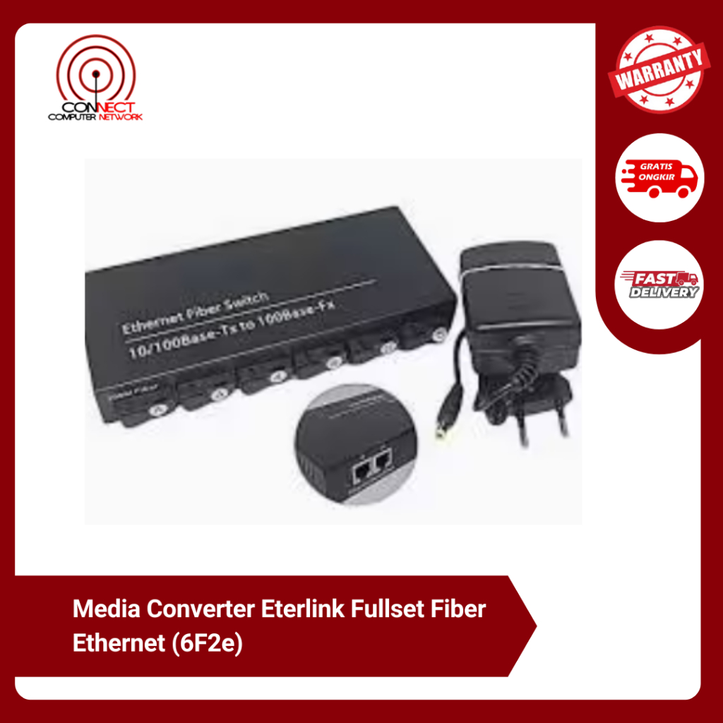 Media Converter Eterlink Fullset Fiber Ethernet (6F2E)