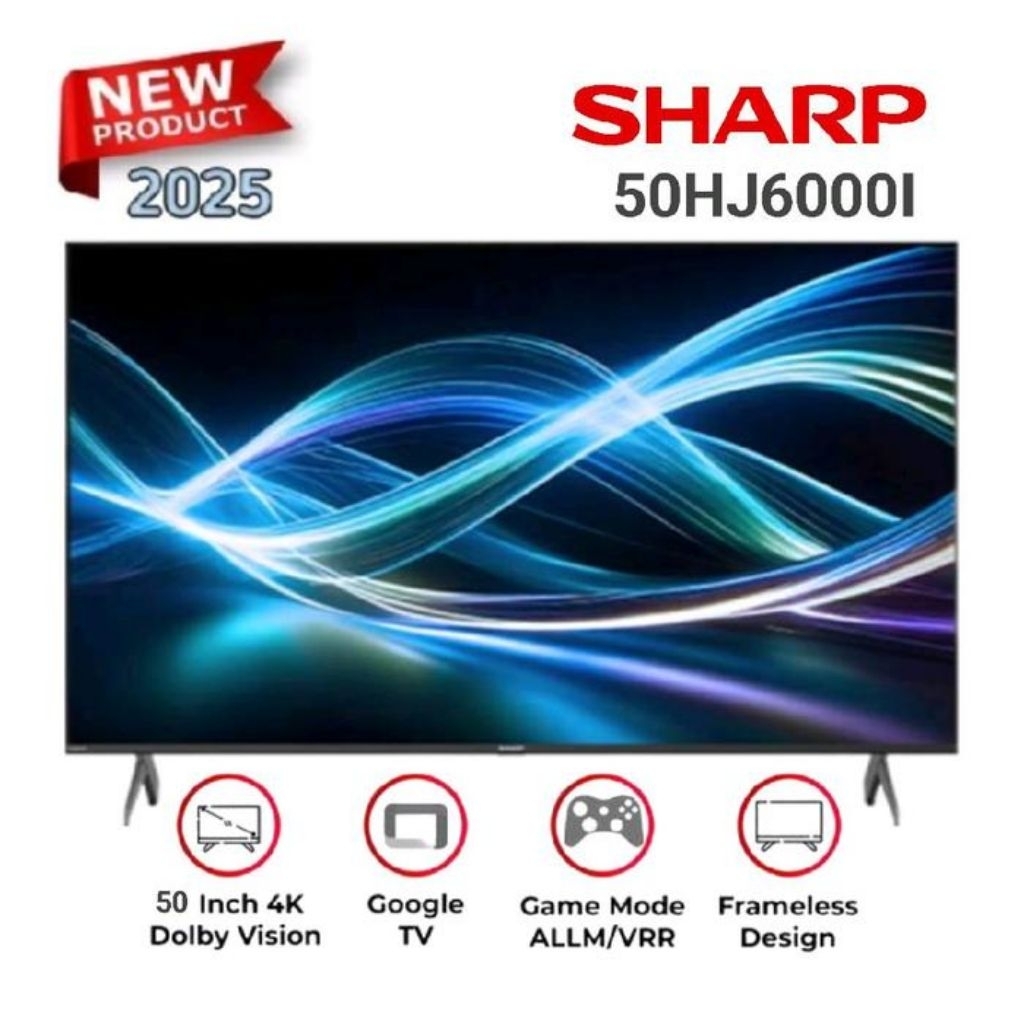 SHARP AQUOS LED TV 4T-C50HJ6000i | 50 inch 4K Frameless Google TV