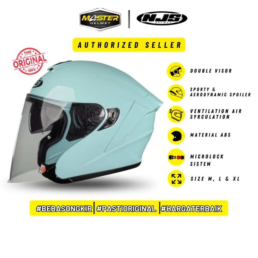 NJS Kairoz DV Solid - Half Face Double Visor