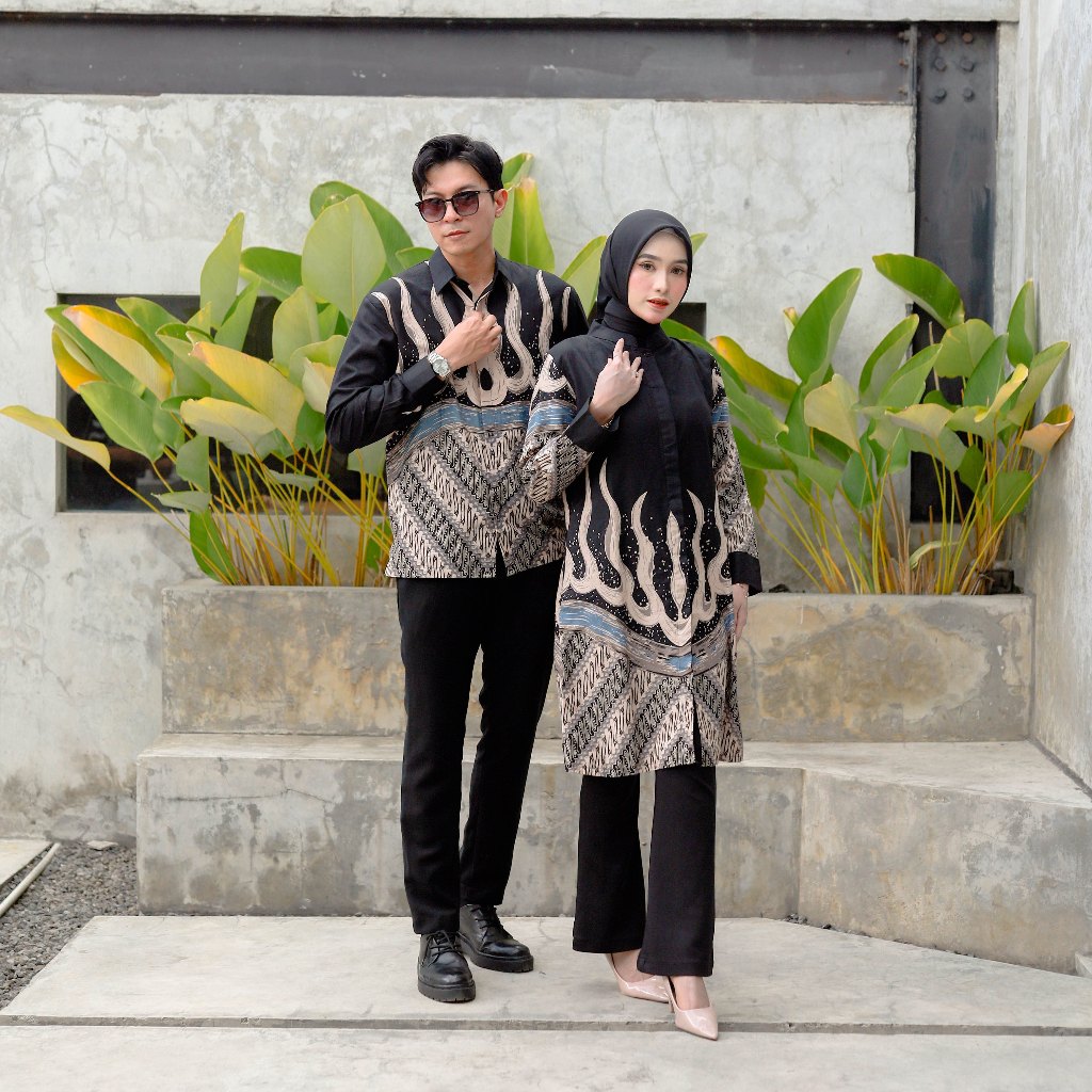 Benang Raja Batik Couple Katun Parang Api (SARIMBIT BATIK DAPAT DIBELI TERPISAH)