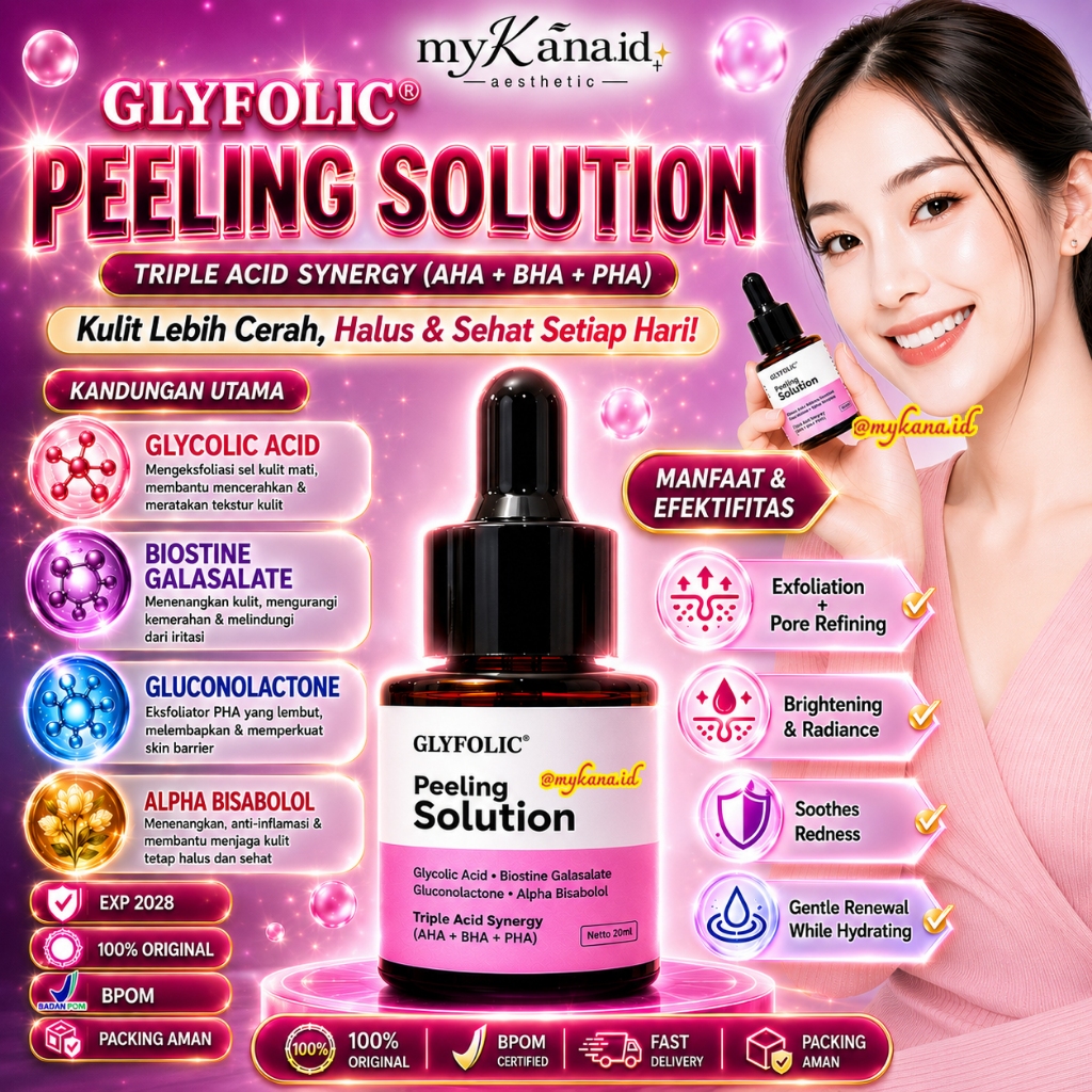 Glyfolic Peeling Solution 20ml Proderma Triple Acid Synergy AHA BPH PHA