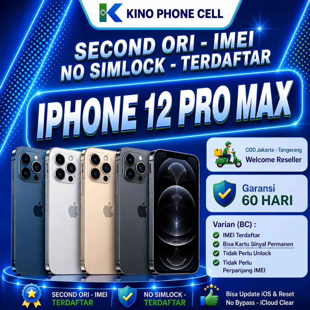 BC IPHONE 12 Pro / 12 Pro Max Second Beacukai Promax BC Bekas 128GB 256GB AFT kinophonecell