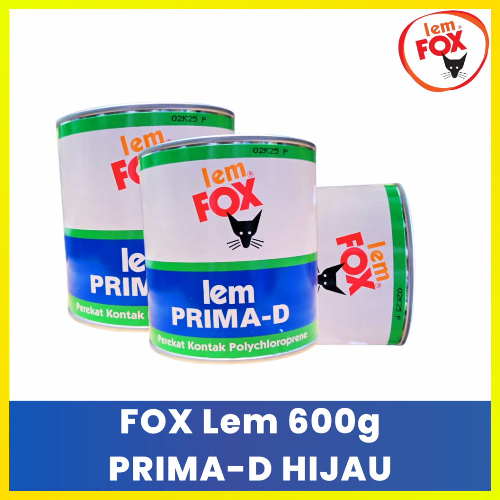 Fox Prima D Lem Kuning HPL Mebel Jok Mobil Karpet Vinyl Kemasan Kaleng Sedang