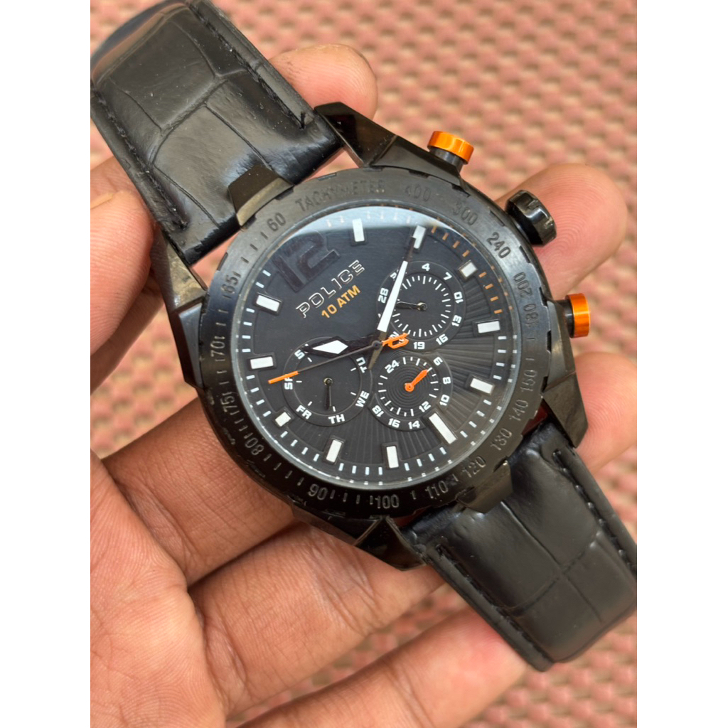 Jam Tangan Police Chronograph Swiss Movt Bekas Second Preloved Barang branded