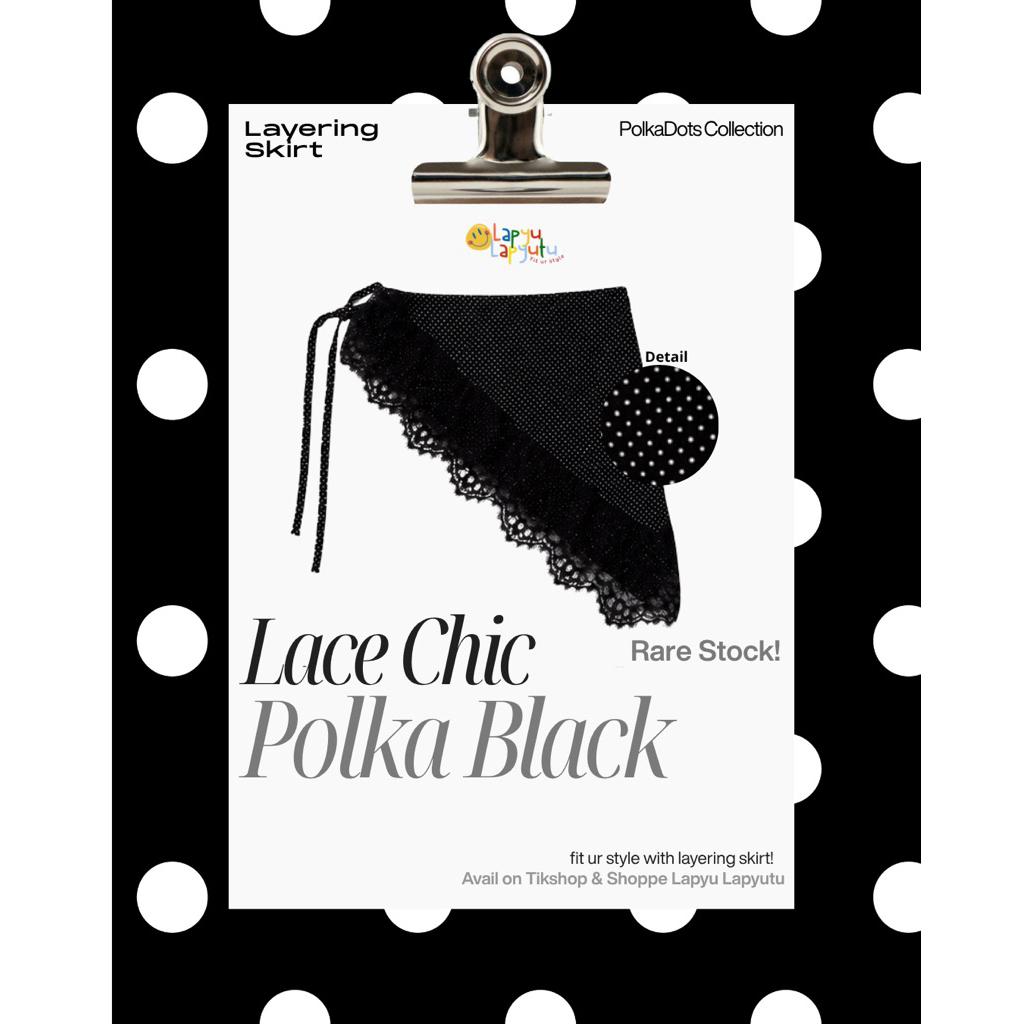 Lace Polkadot Monochrome Layering Skirt | Rok Variasi | Layering Outfit | Lapyulapyutu