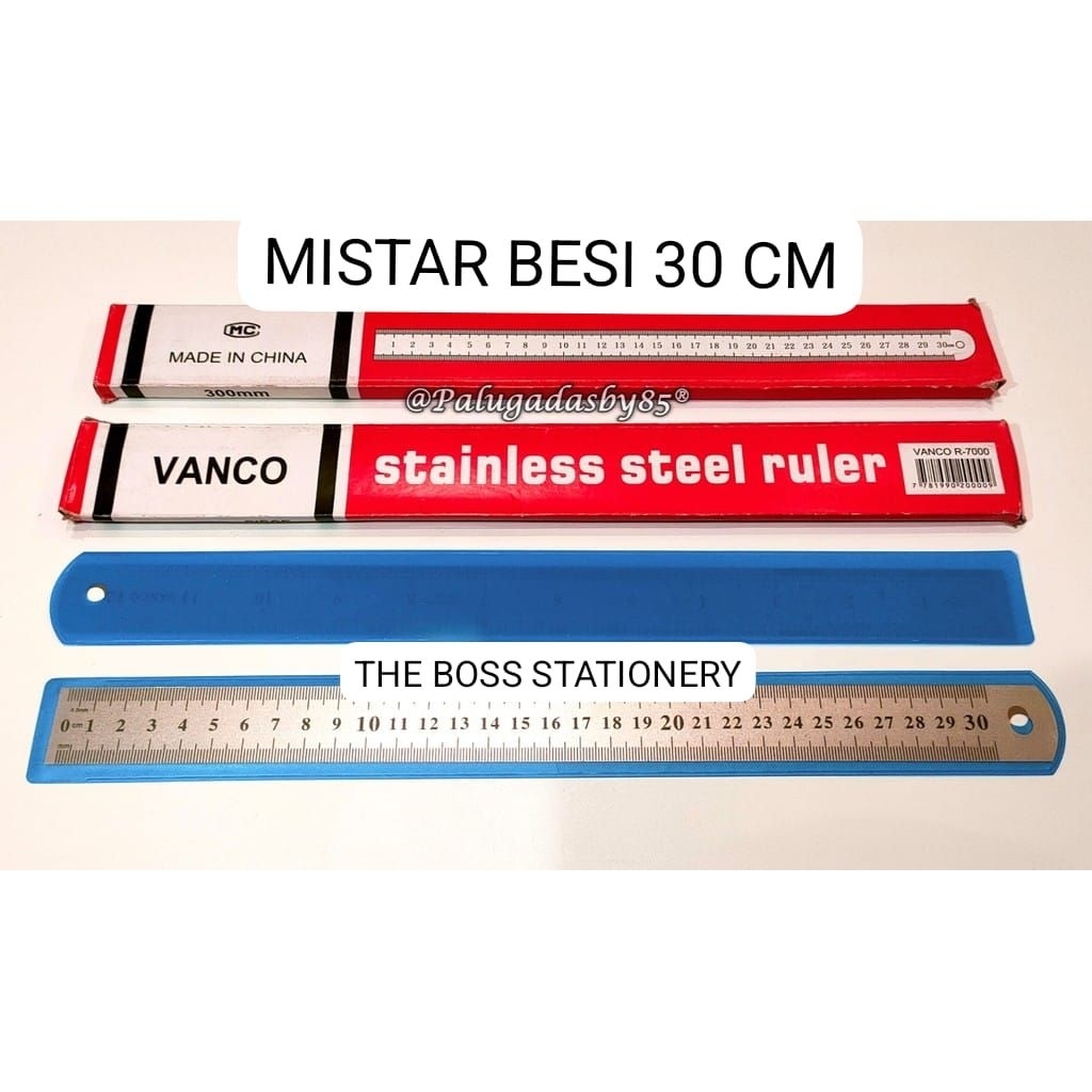 [PCS] MISTAR BESI 30CM VANCO / PENGGARIS 30 CM / MISTAR 30 CM / RULER / MISTAR BESI 30 CM