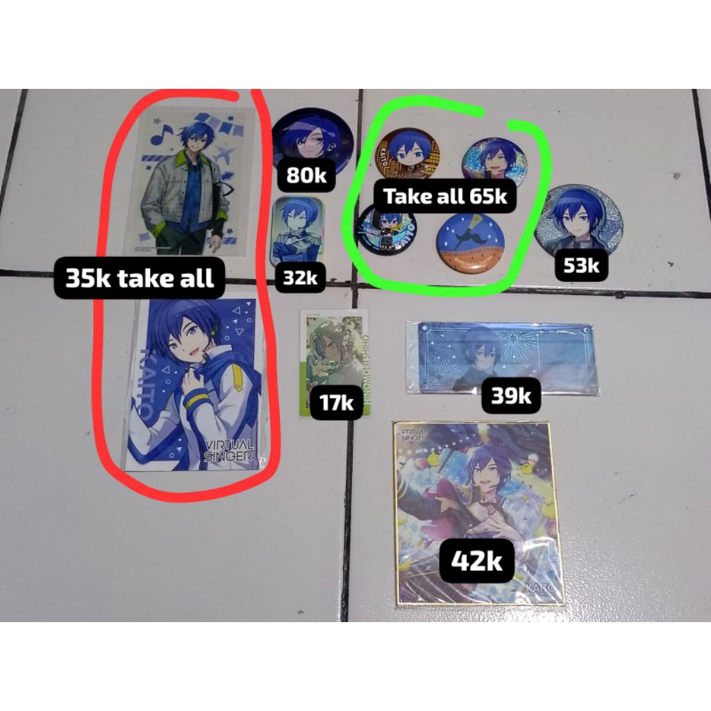 Various Official KAITO merch project sekai