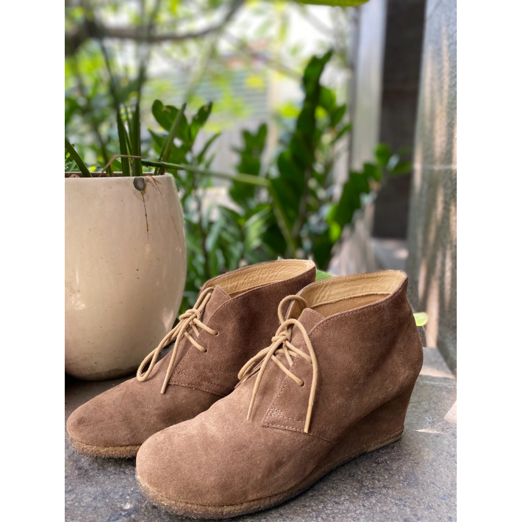 [Preloved] Clark5 Original Lace-Up Ankle Boots Dessert Suede Brown |