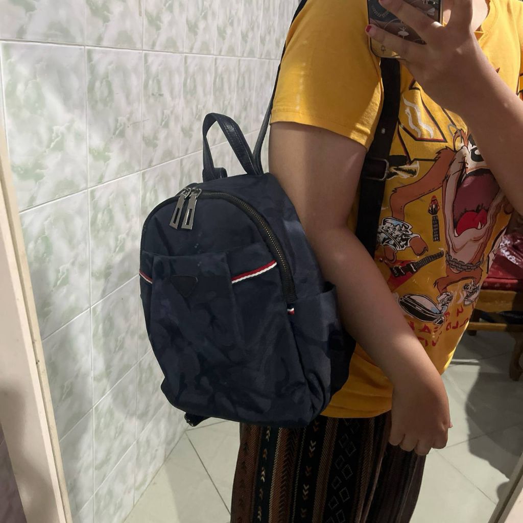 Tas Ransel Kulas mix Nylon anti maling warna Navy 3 Ruang ada tempat ipad | Backpack Preloved Bekas 