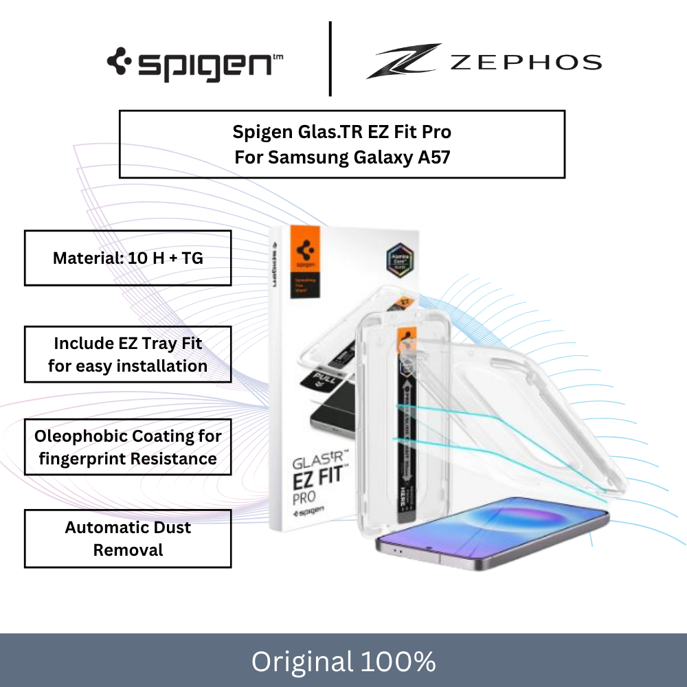 SPIGEN Tempered Glass for Samsung A57 5G GlastR Ez Fit Pro Easy Install Tray Clear Screen Protector