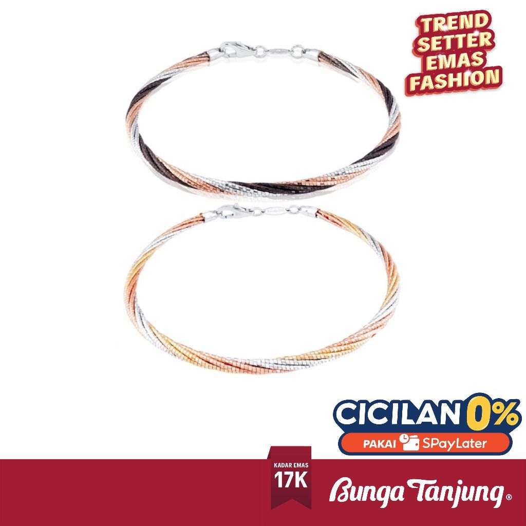 GELANG CHOKER VARIASI D - EMAS 17K - BUNGA TANJUNG GOLD