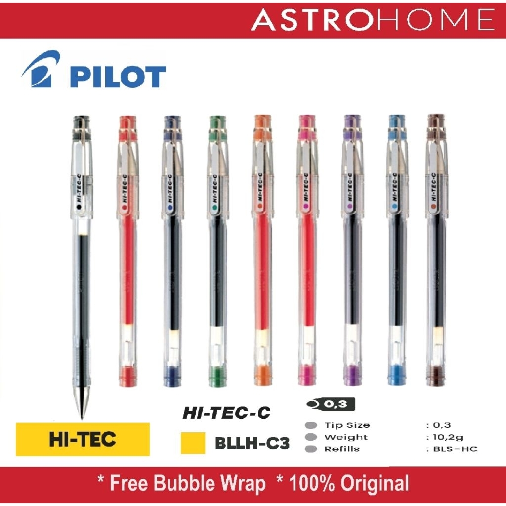 Pilot Pulpen BallPoint Ball Point Hi-Tec-C Hi-Tec C HiTec Hi Tec C 0.3 mm  BLLH-C3 BLLH C3 Micro Fin