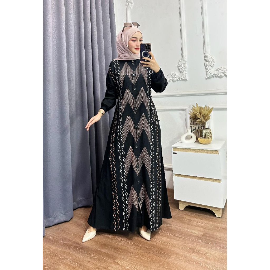 Gamis Twill Rayon Terbaru 2022 Model Full Kancing // Busui Friendly // Gamis Batik Cap Pekalongan
