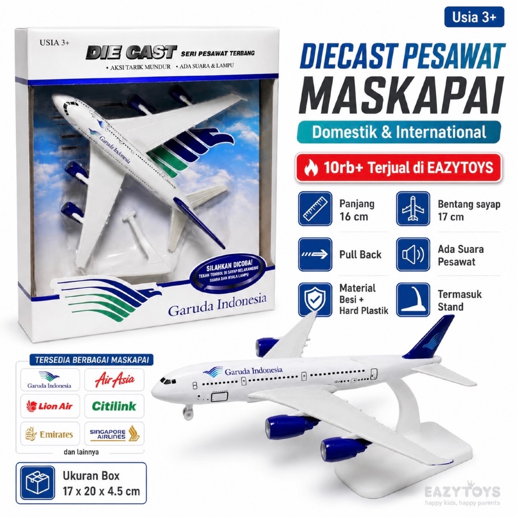 Miniatur Pesawat Airbus A380 Diecast Pesawat Maskapai Lokal Dan Luar Negeri