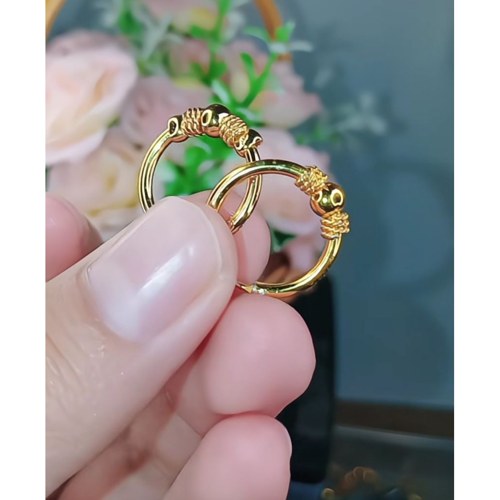 Anting Gipsi Titanium Anting Bulat Anak Anak Anti Luntur Anti Karat