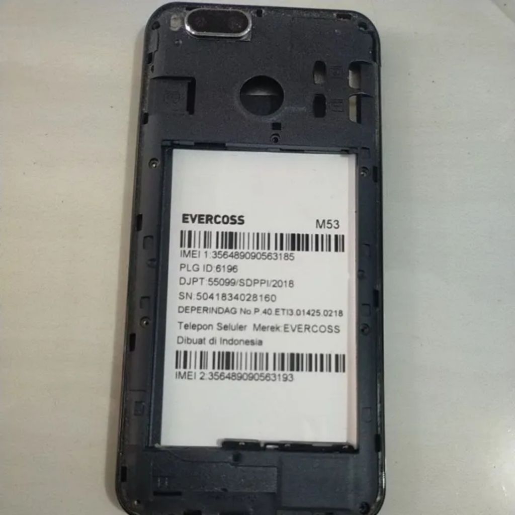 LCD TC Hp Evercoss M53 kondisi TC Retak cabutan normal OK