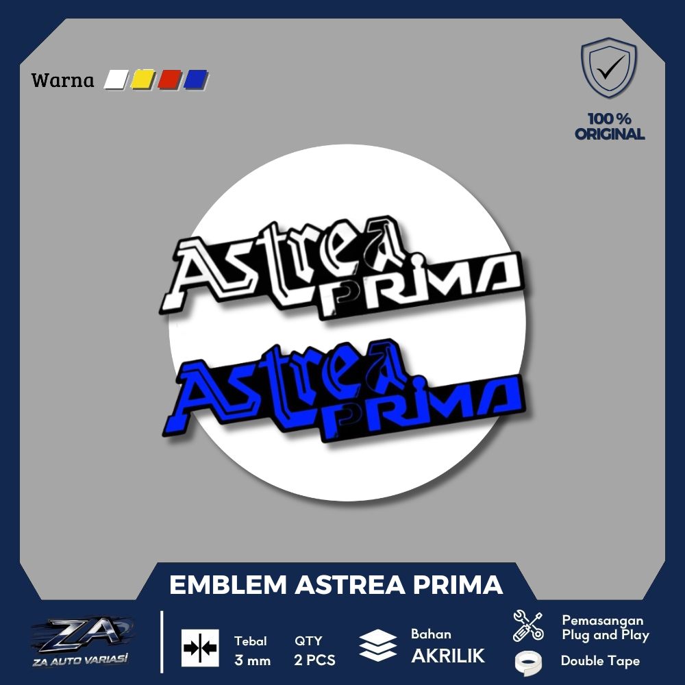 Emblem HONDA ASTREA PRIMA 2PCS Akrilik 3Dimensi Timbul Aksesoris Variasi Motor Stylish