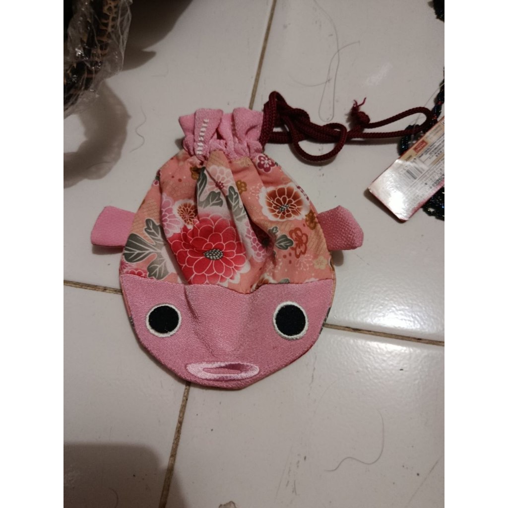 dompet coin ikan jepang lipat panjang kecil klip pocket hp hati cadbury