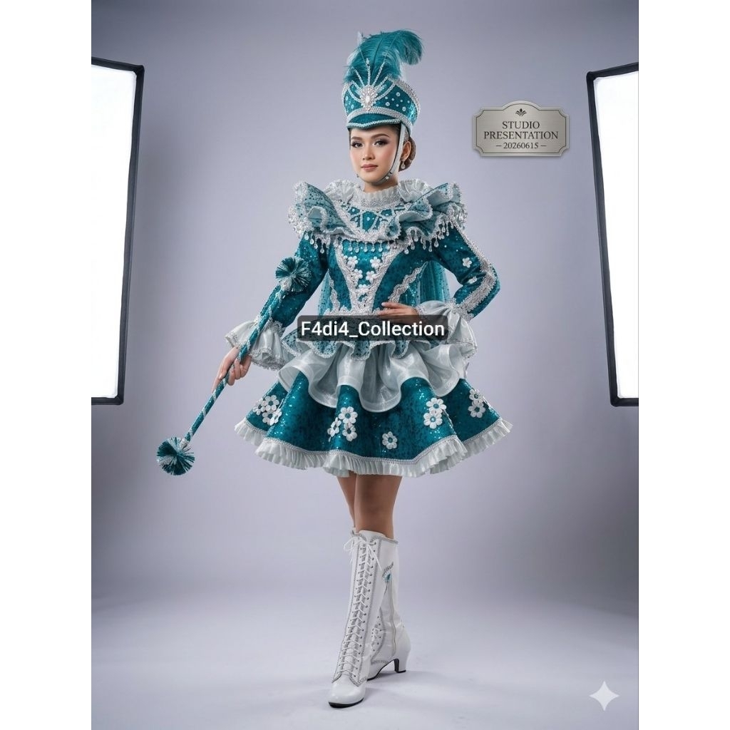 Baju Mayoret Terbaru/Baju Mayoret Emerald×Silver/Baju Mayoret Geber Krinolin/Baju Mayoret Wanita/May