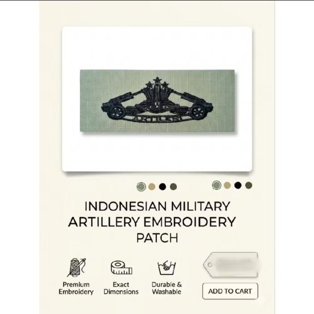 BORDIR ATRIBUT TNI AL ARTILERY
