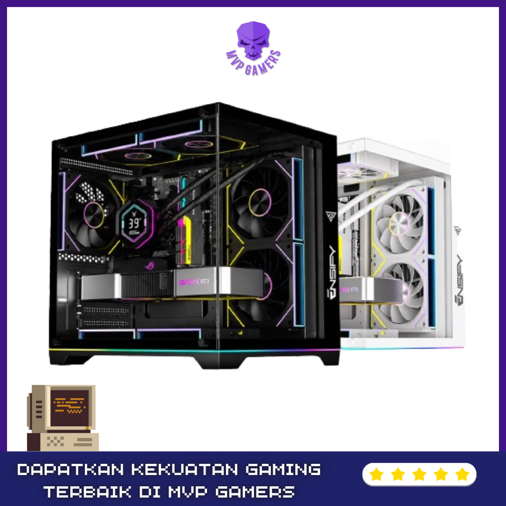 Casing Gaming Varro Prime Ensify RGB Strip Casing PC Komputer Gaming Tempered Glass ATX M-ATX Origin