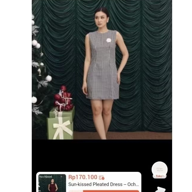 houndstooth midi dress (preloved) brand ocha wear
