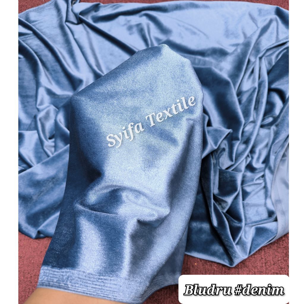 Kain Bludru Stretch 1 roll grosir